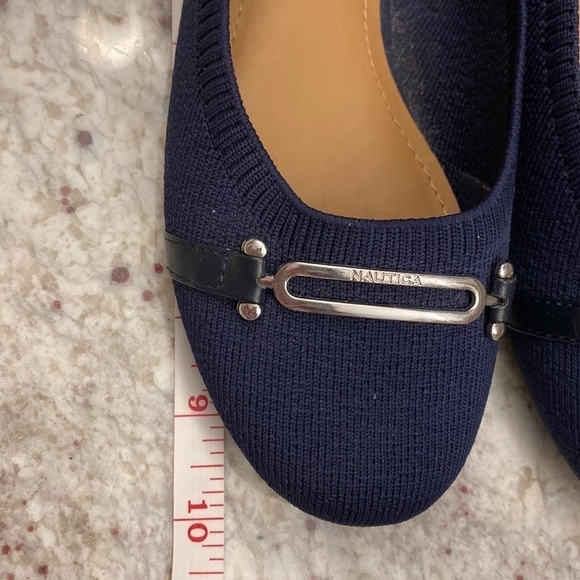 NAUTICA Navy Blue Ballerina Slides with Silver Metal Buckle Detail Size 8 - Picture 7 of 9